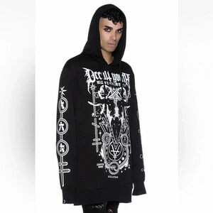 Killstar Occult Youth Satanic Gothic Punk Baphomet Pullover Hoodie Sz M
